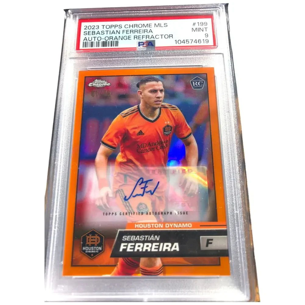 2023 Topps Chrome MLS Autos Orange Refractor #199 Sebastián Ferreira /25 PSA 9